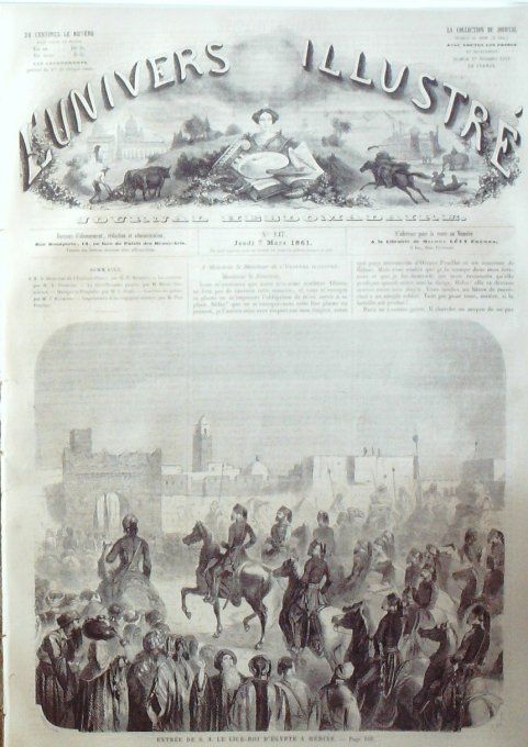 L'Univers illustré 1861 # 147 Jérusalem Médine Roi Egypte'Alexandrie Oxford Ridley et de Latimer 