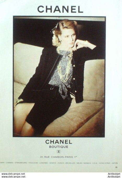 Publicite Cosmetique Chanel Boutique 1995