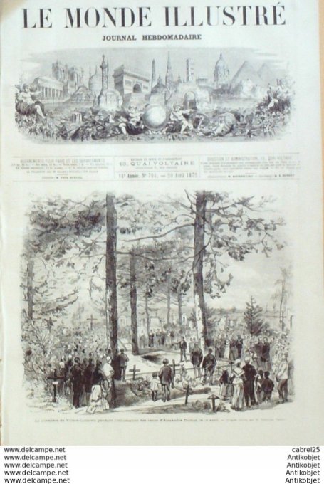 Le Monde illustré 1872 n°784 Villers-Cotterets (02) Marseille (13) Cap Pinède Algérie Djemmas Pays B