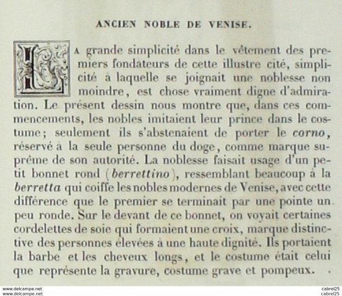 Italie VENISE Noble villageoise 1859