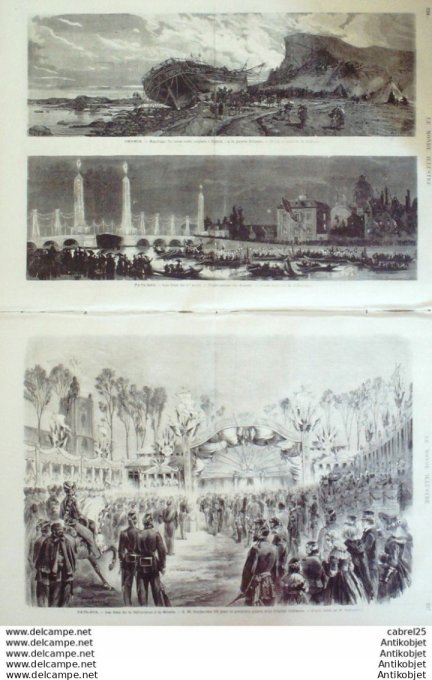 Le Monde illustré 1872 n°784 Villers-Cotterets (02) Marseille (13) Cap Pinède Algérie Djemmas Pays B