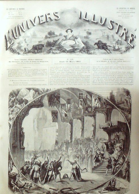 L'Univers illustré 1861 # 148 Mosquée royal d'Ispahan taureau Calédonien Decamps et Nicolas Maas