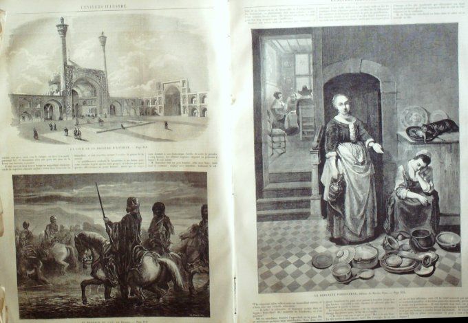 L'Univers illustré 1861 # 148 Mosquée royal d'Ispahan taureau Calédonien Decamps et Nicolas Maas