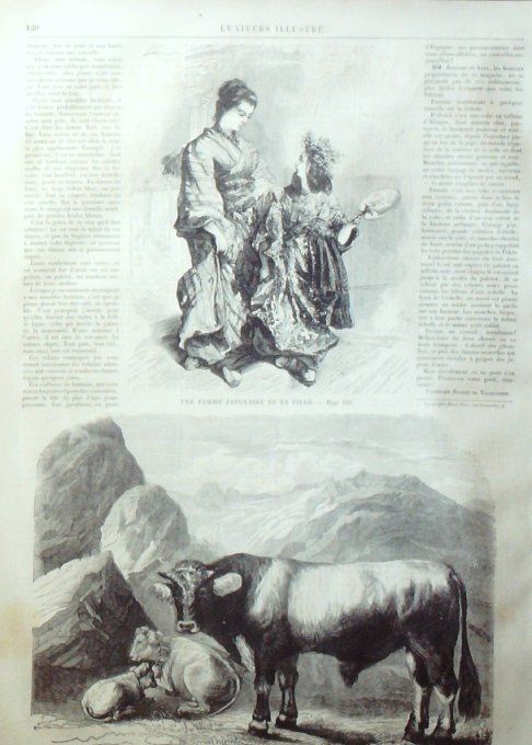 L'Univers illustré 1861 # 148 Mosquée royal d'Ispahan taureau Calédonien Decamps et Nicolas Maas