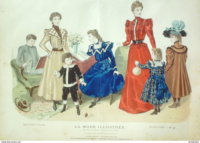 Gravure Mode illustree 1897 # 49 (Old Fashion plate) RARE