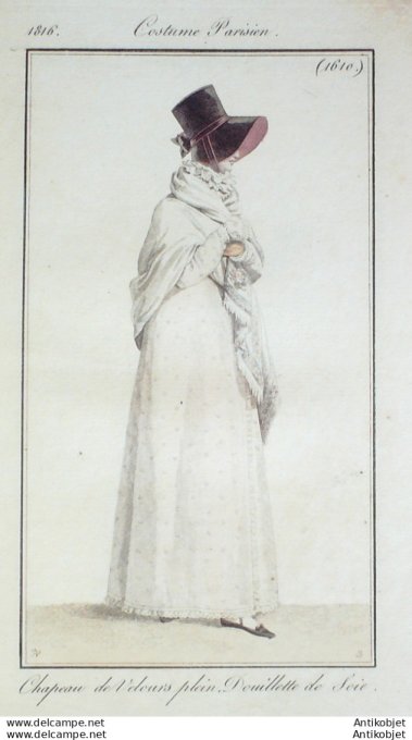 Costume Parisien 1816 # 1610 Chapeau de velours plein