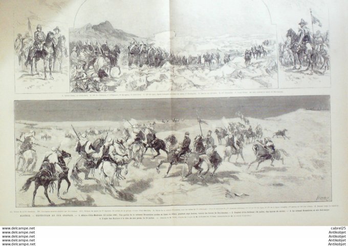 Le Monde illustré 1881 n°1271 Algérie Oran Sud Ain Medrissa Ain Oulhassi Italie Milan  Finlande Pech