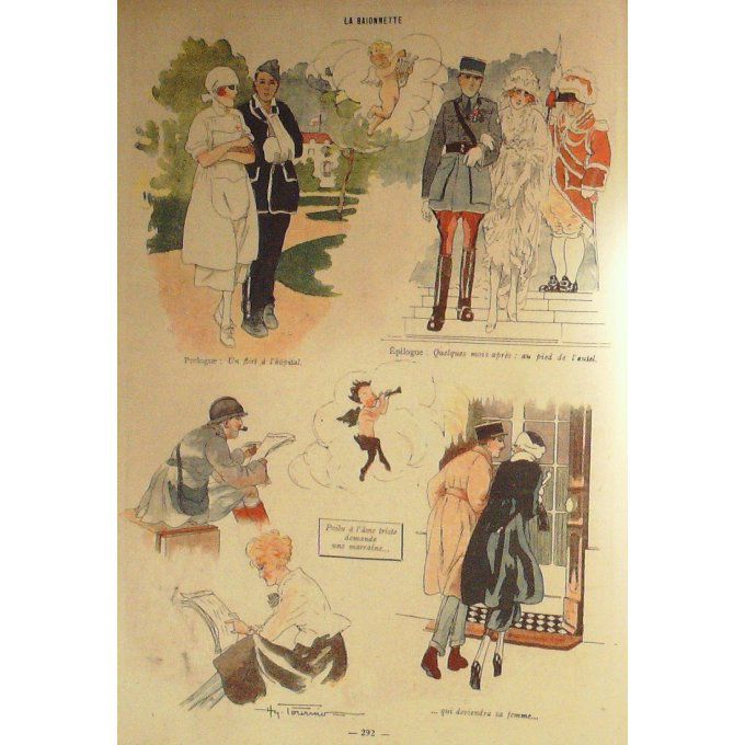 La Baïonnette 1918 n°149 (Mariages de guerre) HASS LEONNEC MANFREDINI LE RALLIC BRANLY