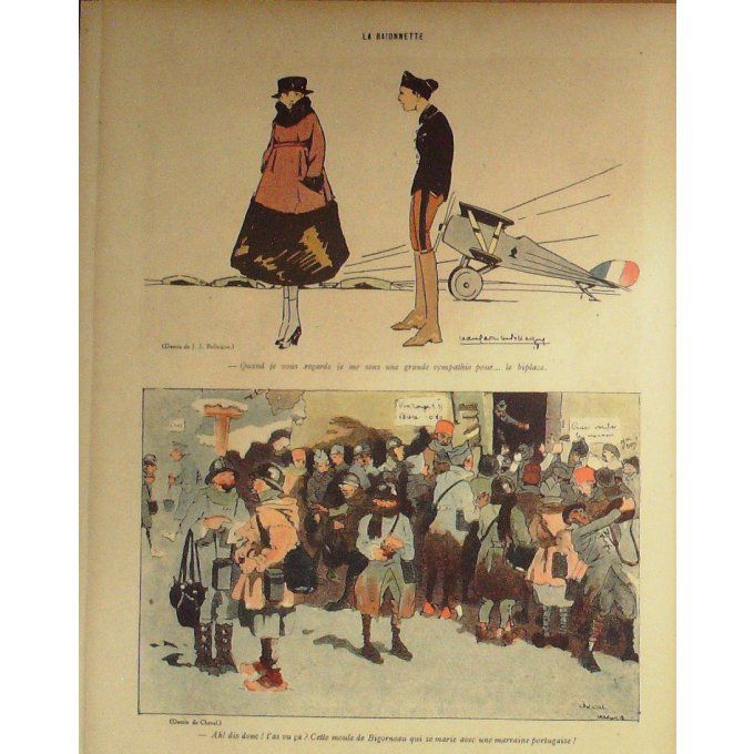 La Baïonnette 1918 n°149 (Mariages de guerre) HASS LEONNEC MANFREDINI LE RALLIC BRANLY