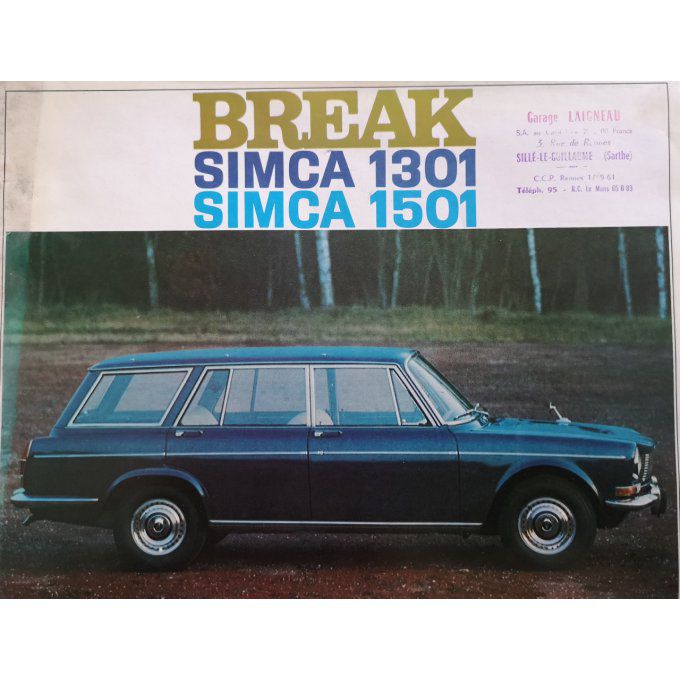 Catalogue SIMCA 1301/1501 BREAK 1954