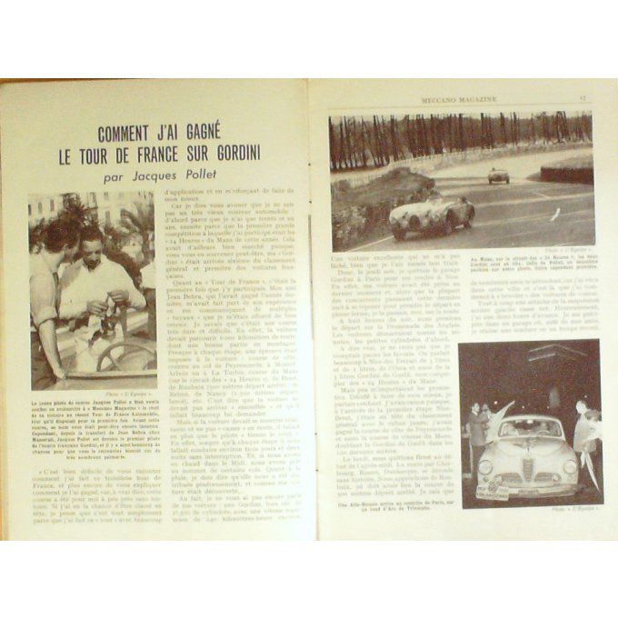 Meccano Magazine Maremotrice Gordini/Pollet Telegraphe Morse Besancon 1954