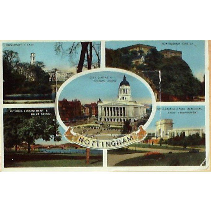 Cpa (Système) Nottingham Universite (Angleterre) 10 Vues 1955