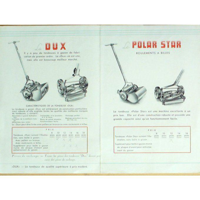 Catalogue TONDEUSES DUX & Polastar HUSQVARNA SUEDE 1937