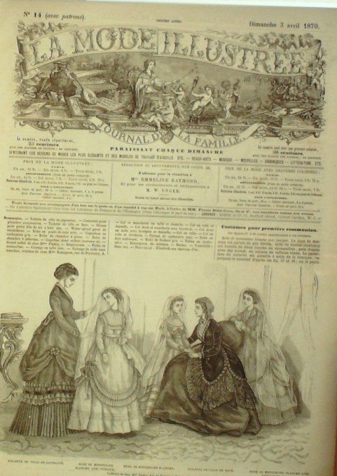 Journal Mode illustrée 1870 # 14 Toillettes de cérémonie