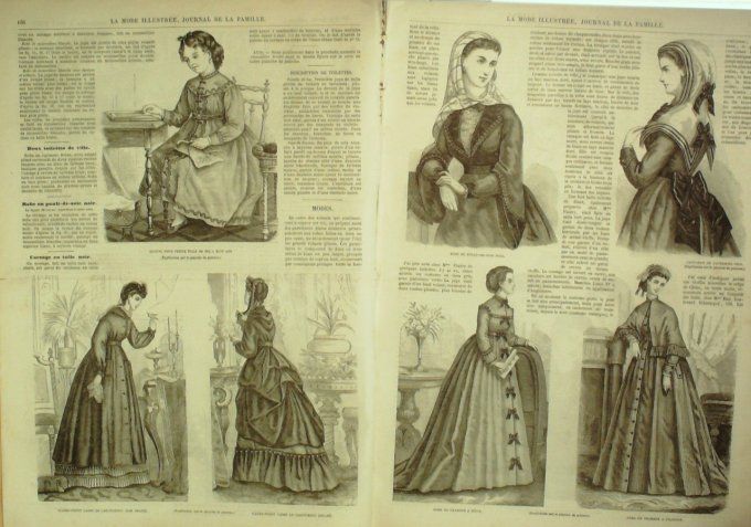 Journal Mode illustrée 1870 # 14 Toillettes de cérémonie