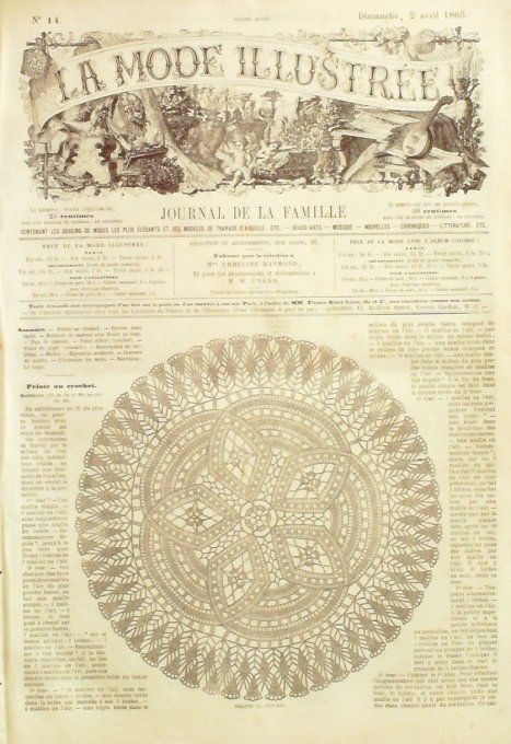 Journal Mode illustrée 1865 # 14 Pelote au crochet