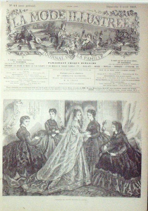 Journal Mode illustrée 1869 # 14 Toilettes de mariée 