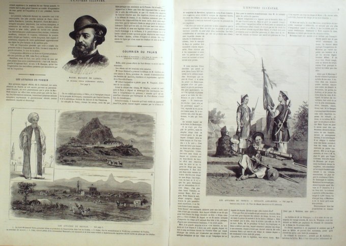 L'Univers illustré 1884 n°1502 TONKIN soldats ANNAMITES SOUDAN Mohammed TAKER NICE (06) HAITI ROME