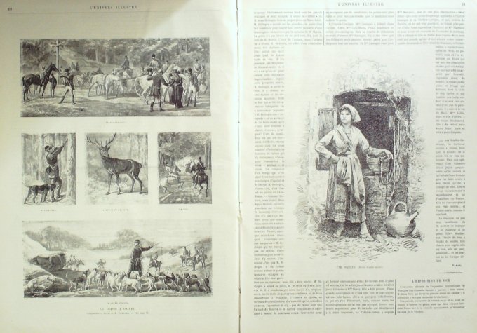 L'Univers illustré 1884 n°1503 CHINE Pékin Mongols, Paysans CHASSE à COURRE CHELSEA militaires