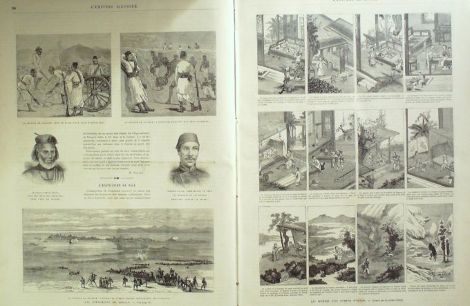 L'Univers illustré 1884 n°1504 INDOCHINE Empereur D'ANNAM SOUDAN Souakim Fumeurs OPIUM ISLANDE Allma