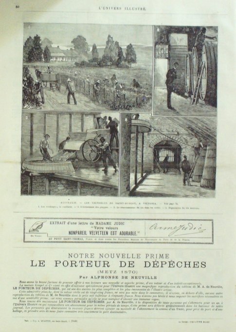 L'Univers illustré 1884 n°1506 CANADA Québec LONDRES pont Blackfriars GRECE Athènes AUSTRALIE Victor
