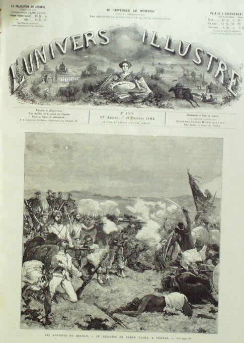 L'Univers illustré 1884 n°1508 SOUDAN à Tokhar Baker Pacha NEW YORK Broadway Mexique Mexico LONDRES 