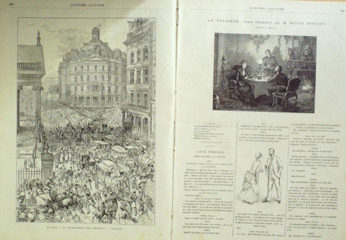 L'Univers illustré 1884 n°1508 SOUDAN à Tokhar Baker Pacha NEW YORK Broadway Mexique Mexico LONDRES 