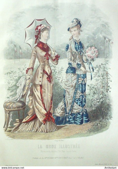 Gravure Mode illustree 1879 # 24 (Old Fashion plate)