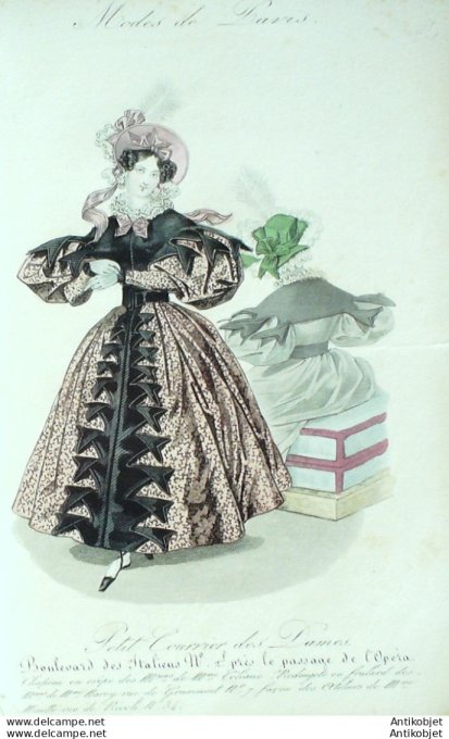 Les Modes parisiennes 1846 n°149 Robes de satin et Damas