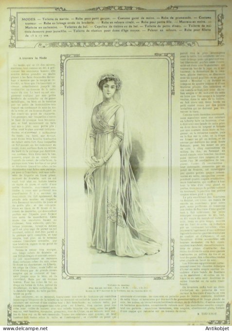 La Mode illustrée journal 1910 n° 47 Toilettes Costumes Passementerie