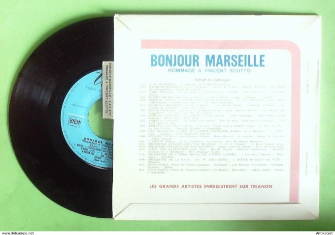 Rivera José 45T EP Bonjour Marseille Hommage à  Vincent Scotto (languette)