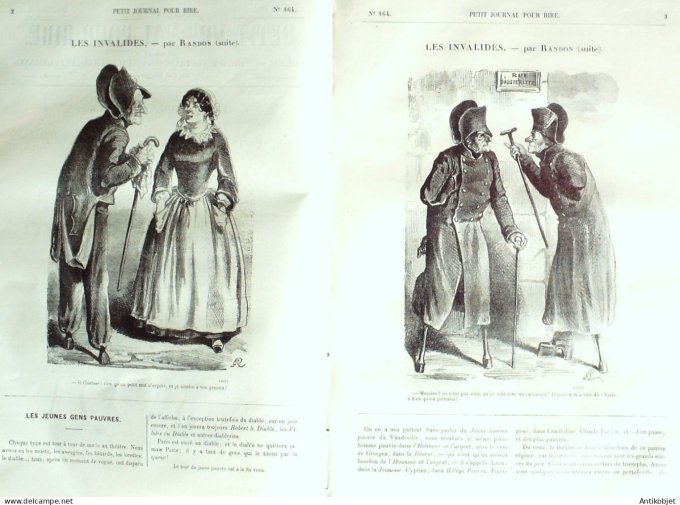 Petit journal pour Rire 1858 # 164 Les Invalides Randon