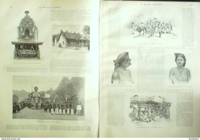 Le Monde illustré 1891 n°1806 Brest (29) île Sumatra Batak-Karo Chine Pinang Suisse Meiringen