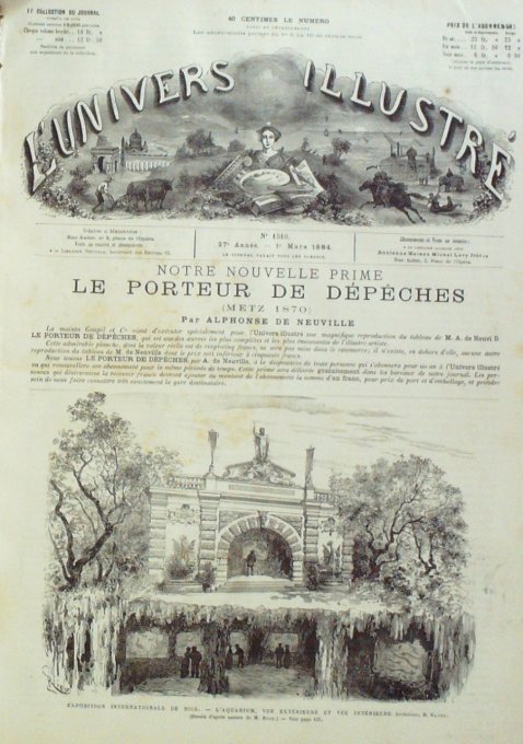 L'Univers illustré 1884 n°1510 ESPAGNE Moines INDE Nicobar TONKIN Canonnière EGYPTE Aden CANADA Mont