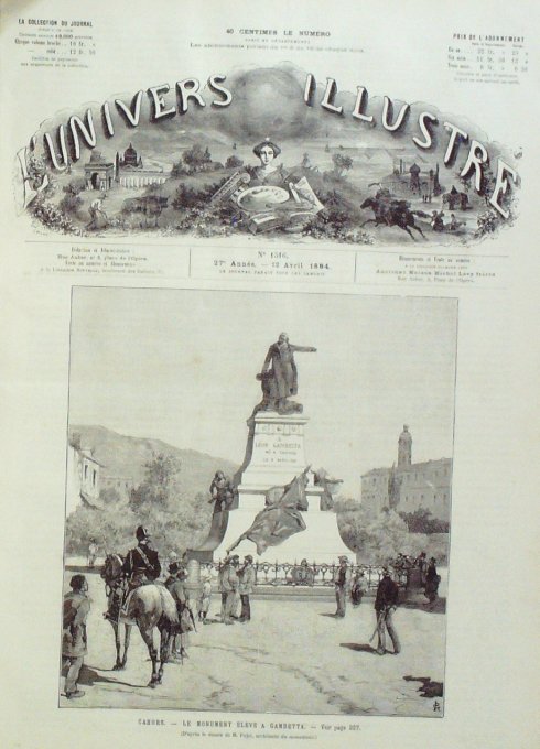 L'Univers illustré 1884 n°1516 CAHORS CANNES Duc Albany FONTAINEBLEAU