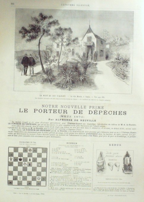 L'Univers illustré 1884 n°1516 CAHORS CANNES Duc Albany FONTAINEBLEAU