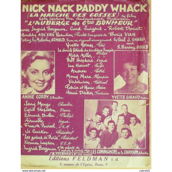 Les Compagnons De La Chanson Nick Nack Paddy Whack 1958