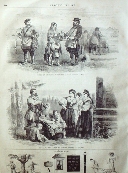 L'Univers illustré 1861 # 151 Milan Cathédrale serfs russes Types & costumes