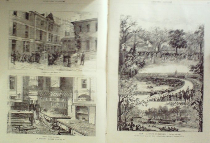 L'Univers illustré 1884 n°1525 LONDRES Explosion GP Longchamps GARRIBALDI