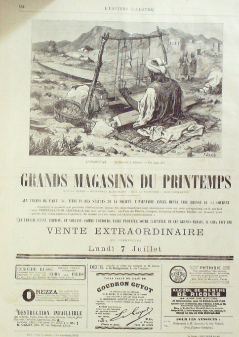 L'Univers illustré 1884 n°1528 CHINE TCHENG KI TONG TONKIN à Lang Son TOULON Choléra ECOSSE