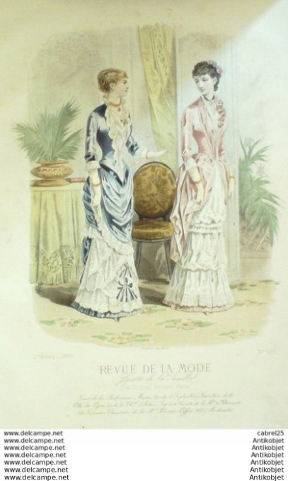 Gravure Mode La Gazette 1881 # 505 (Old Fashion plate)
