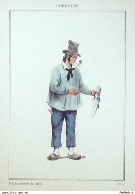 Grand-Est Lorraine Metz (57) Poissonnier signé  par P.A Leroux XXème