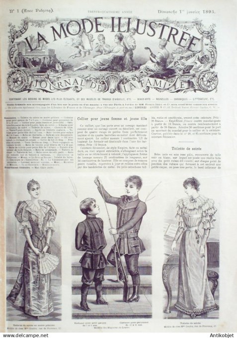 Mode illustree 1893 Lot de 10 journaux