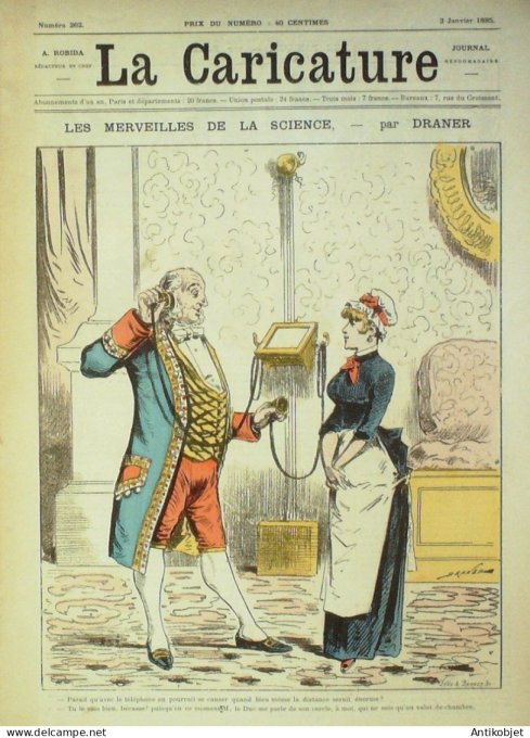La Caricature 1885 #262 Merveilles de la science Draner panique Faria Sardou par Luque Caran d'Arch