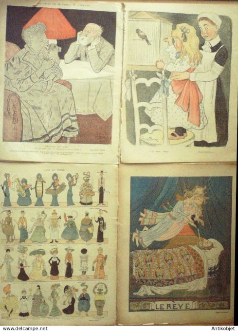 Le Rire 1901 lot 4 revues Faivre Metivet Jeanniot Meunier De Neziere Burret Dunker