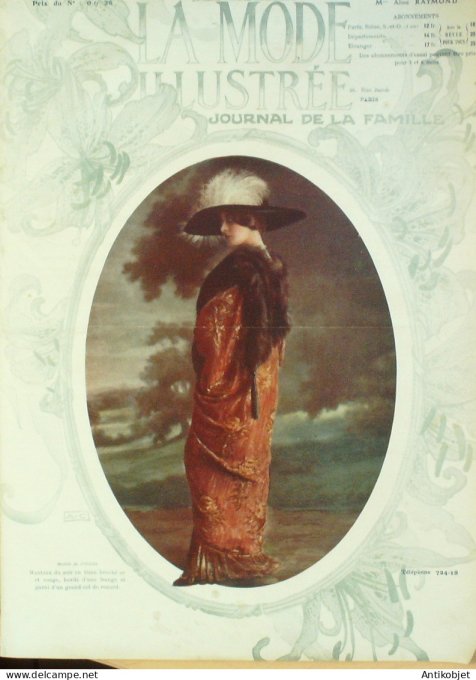 La Mode illustrée journal 1911 n° 49 Toilettes Costumes Passementerie