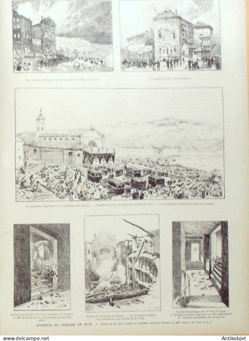 Le Monde illustré 1881 n°1253 Nice (06) Russie St-Pétersbourg Tzar Alexandre III Aéronautes Sivel & 