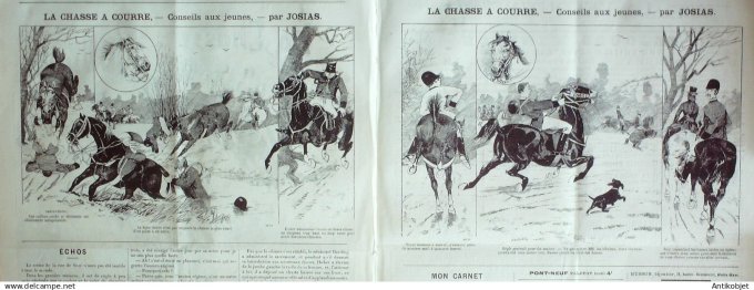 Le Journal Amusant 1885 # 1502  La chasse à courre par Mars et par Josias