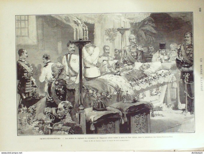 Le Monde illustré 1881 n°1253 Nice (06) Russie St-Pétersbourg Tzar Alexandre III Aéronautes Sivel & 