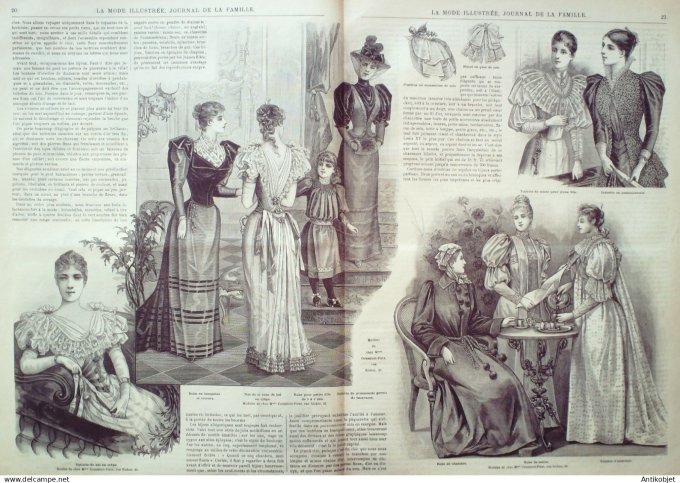 La Mode illustrée journal 1911 n° 49 Toilettes Costumes Passementerie